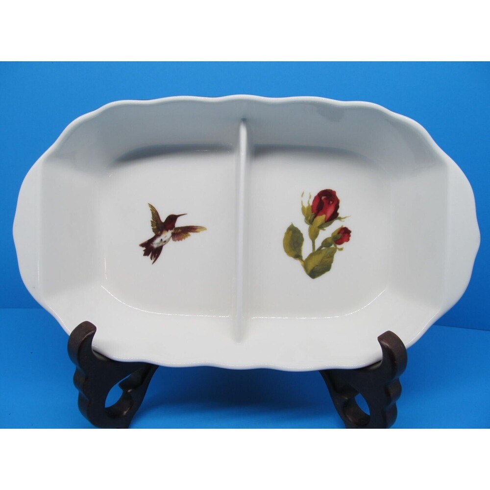222 Fifth Belize Oval Divided Serving Dish 11 1/4"